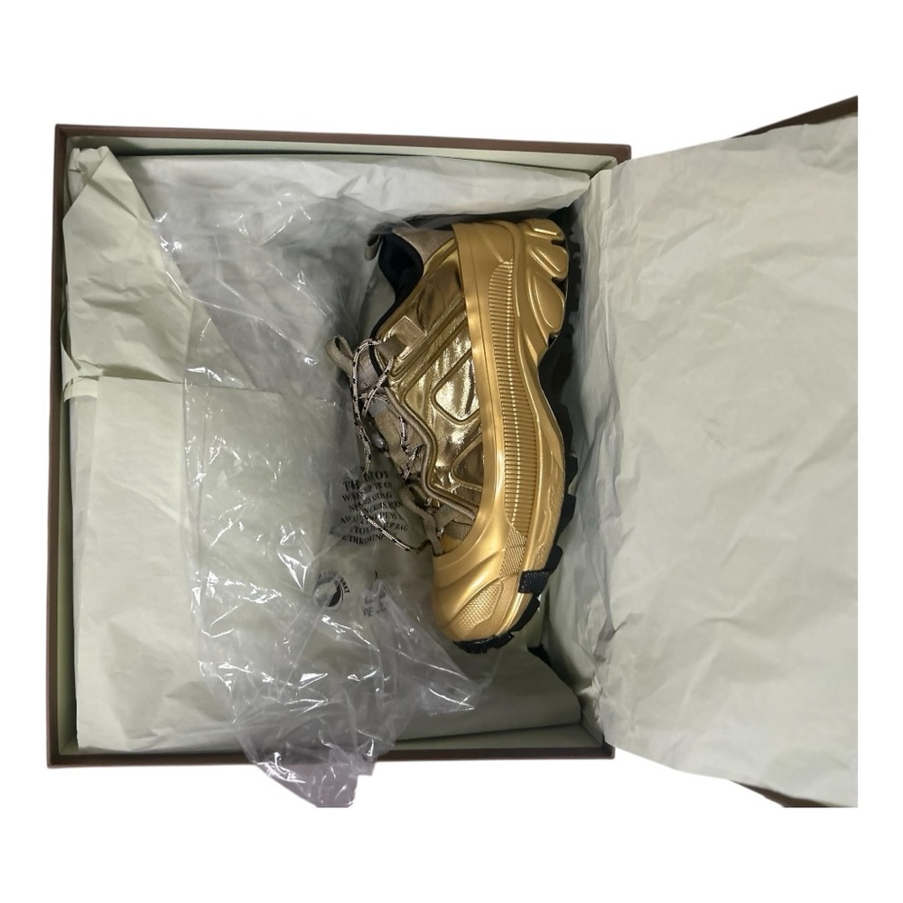 Burberry Arthur calf sneakers lace up New Gold in Box with dust bag - Picture 2 of 8